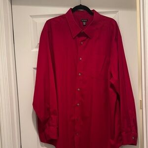 George Men's Bold Red Button Down Shirt
